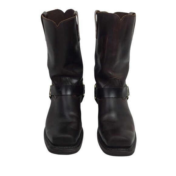 Vintage Durango Mens 11" Harness Western Square Toe Boot Brown Leather Size 9.5E - Picture 2 of 15